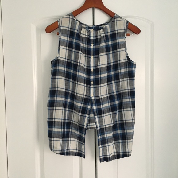 Madewell Rivet&Thread Plaid Button-back Tank - Picture 4 of 7